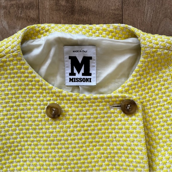 Authentic Vintage Missoni Yellow Tweed Peplum Blazer - Picture 4 of 12
